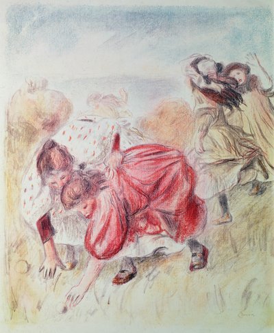 Young Girls Playing by Pierre Auguste Renoir